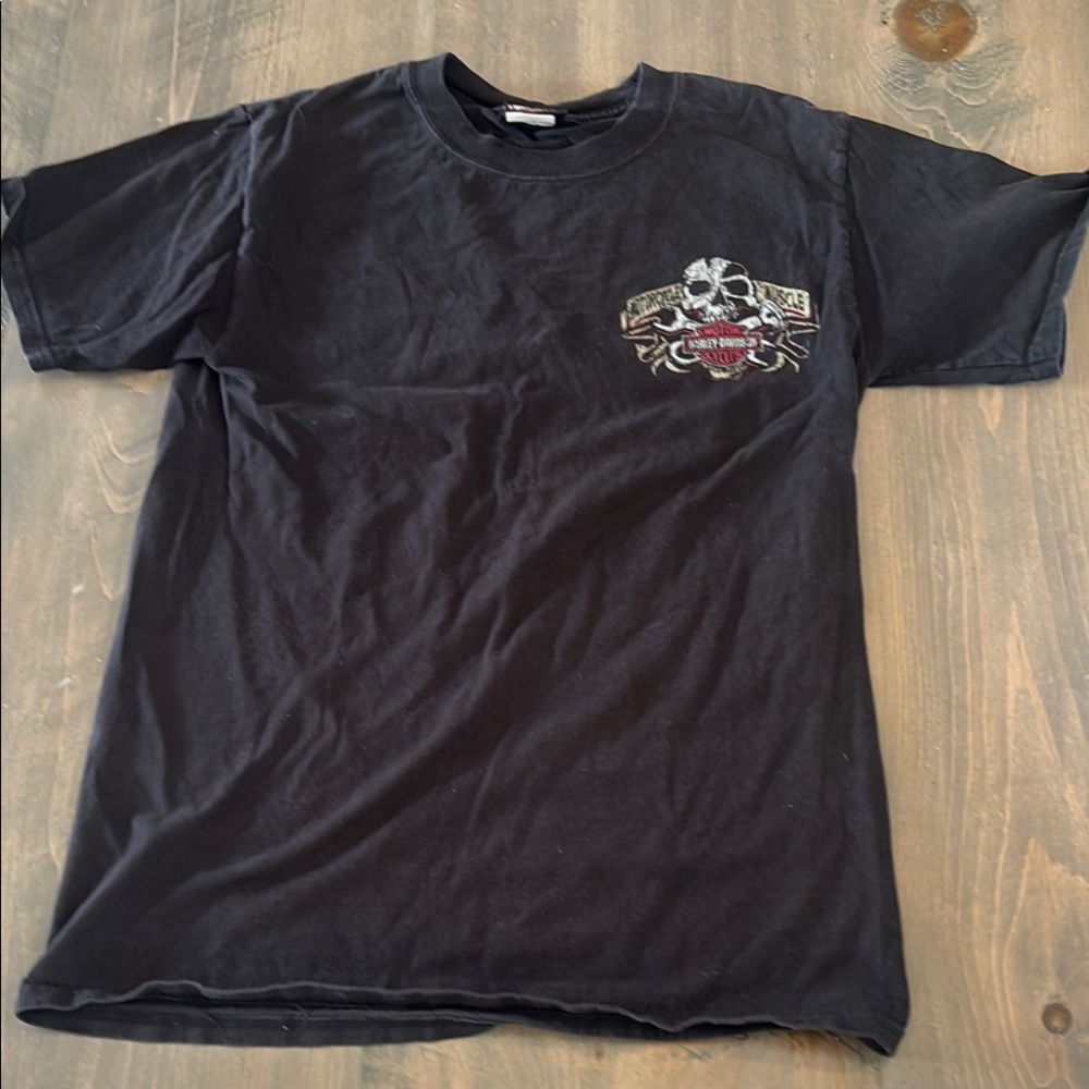 Harley-Davidson Black Short Sleeve Tee with Graphic Design